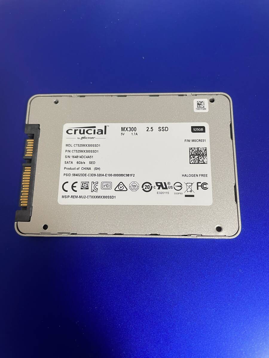 Crucial、SSD、SATA、2.5インチ、525GB、MX300、CT525MX300SSD1、SN:1648_画像2