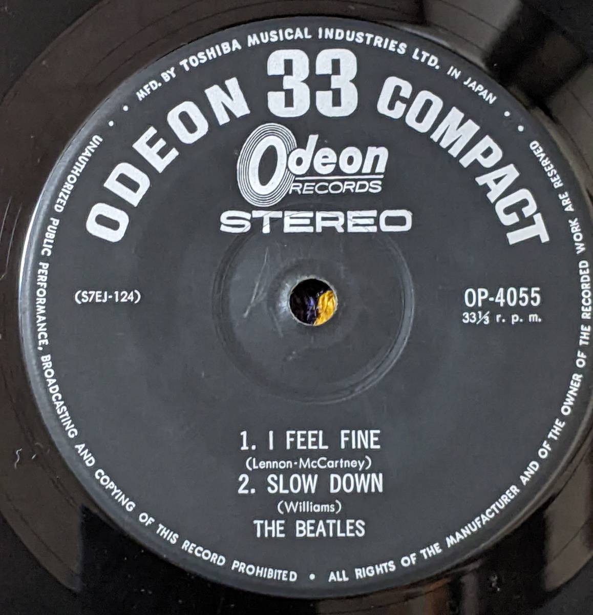 60's ビートルズ (\500 Odeon盤 4曲入EP)/ のっぽのサリー マッチボックス アイ・フィール・ファイン スロー・ダウン OP-4055 1964年_画像5