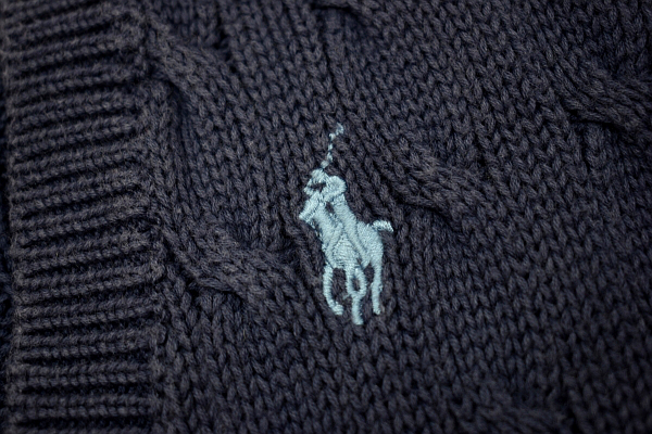 Y-7131★美品★RALPH LAUREN SPORT ラルフローレン スポーツ★正規品 ネイビー ポニーロゴ刺繍 コットン ニットカーディガン セーター L_画像5