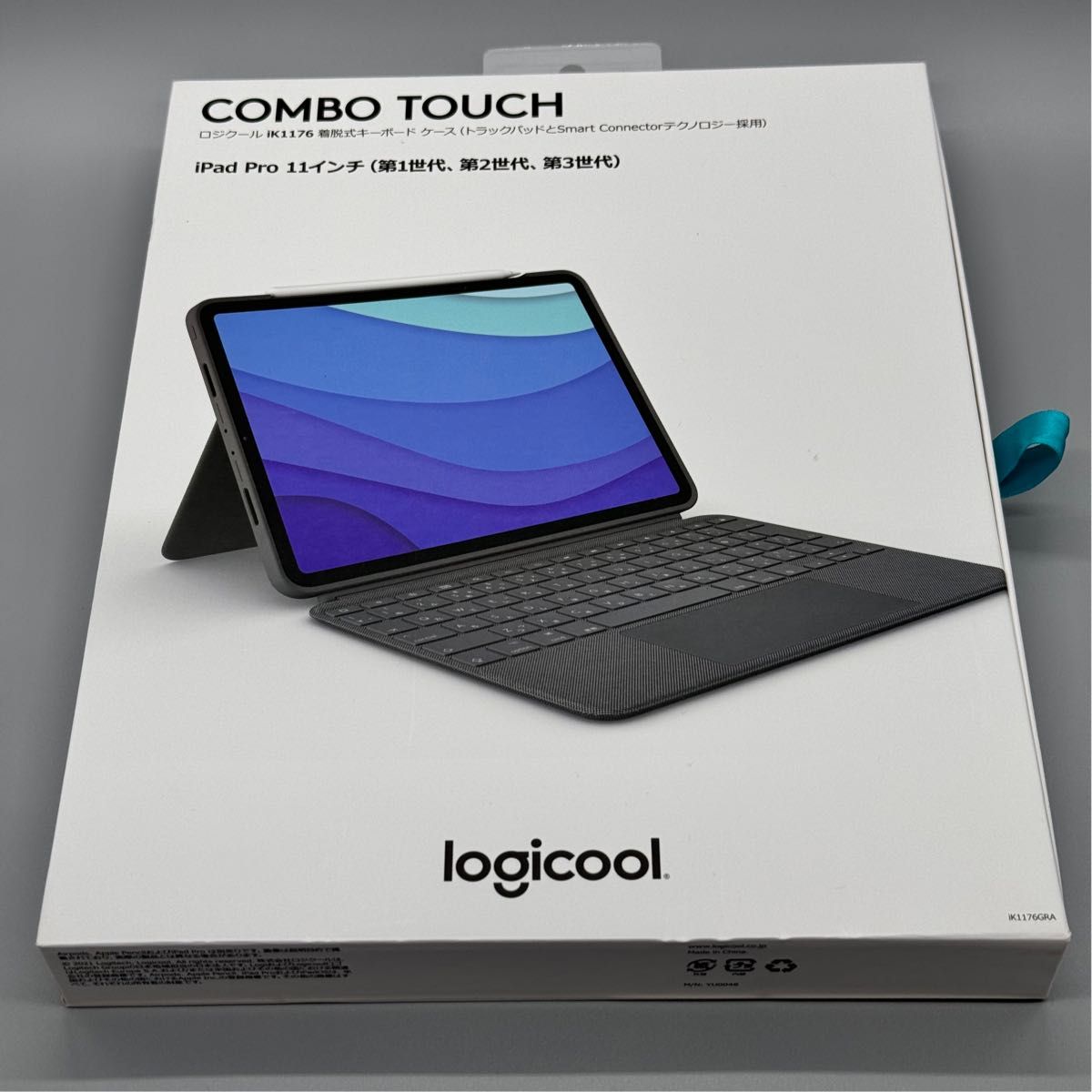 ロジクール COMBO TOUCH for iPad Pro 第1世代、第2世代、第3世代用 iK1176（グレー）