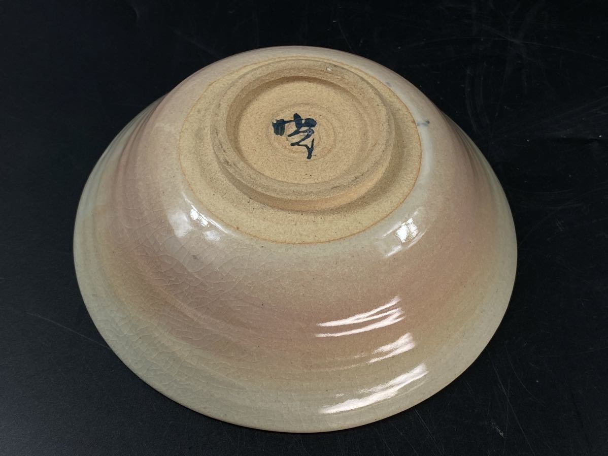 【福蔵】京焼 茶碗 染付 柳と小鳥図 茶道具 径15.6cm_画像3