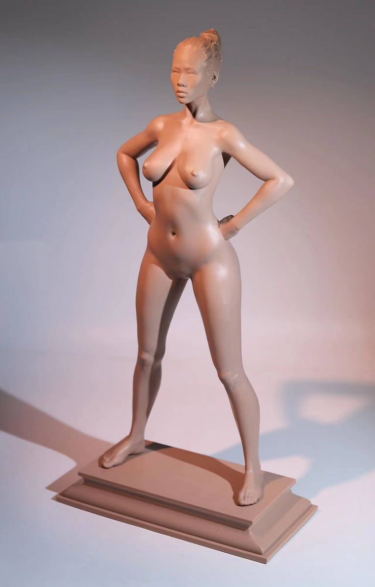 【福蔵】超特大型 西洋美術 置物 美人 裸婦 ヌード 訳あり 樹脂製 少女 女神 女性 高55.2cm_画像3