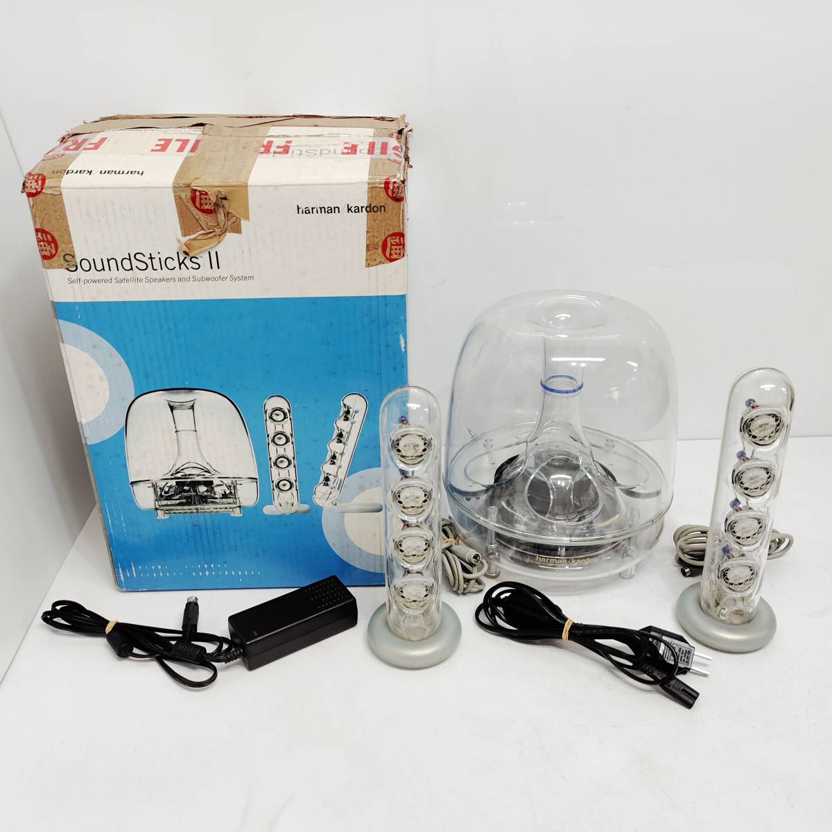 ●動作品 ハーマンカードン SOUNDSTICKS II スピーカーシステム harman/kardon 元箱付き サウンドスティック 2 音響機器 B753の画像1