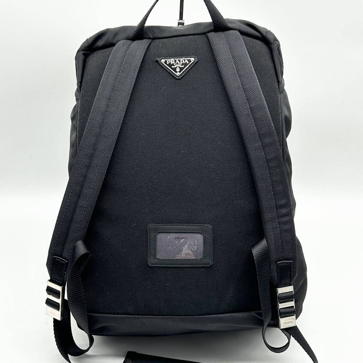●高級●PRADA プラダ 特大サイズ リュックサック バックパック デイパック ビジネス 鞄 かばん A4 大容量 V135 メンズ 黒 ブラック_画像3