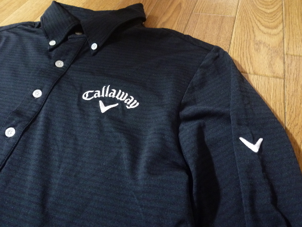 キャロウェイ Callaway☆ビッグロゴ 速乾 ボタンダウン ストレッチ ポロシャツ 長袖☆Ｌ_画像5