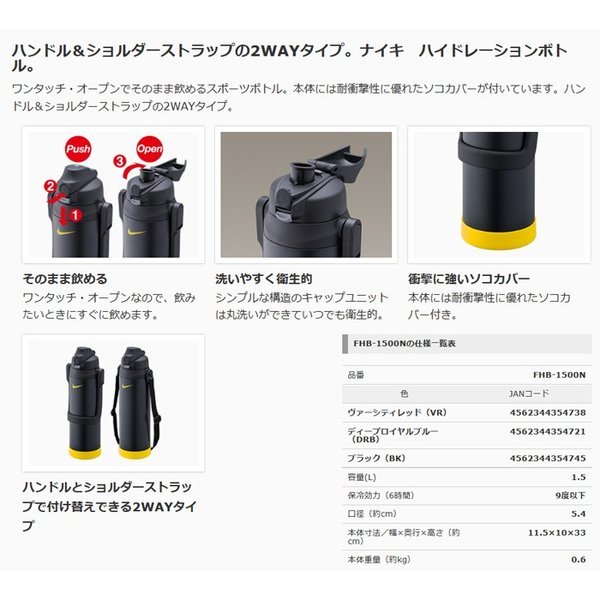 新品★サーモス ナイキ NIKE 水筒 ハイドレーションボトル 容量1.5L FHB-1500N-CHL