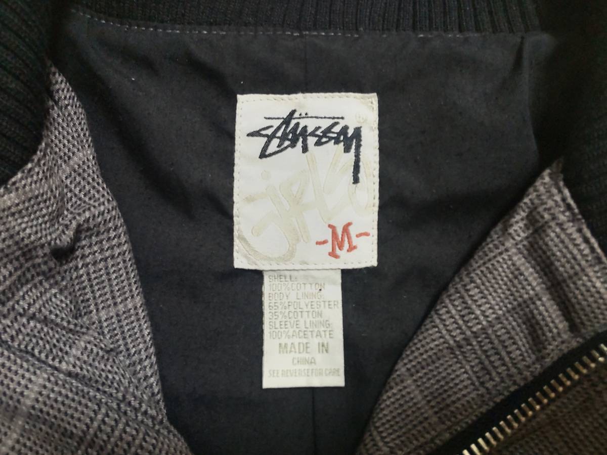 ★ステューシー　STUSSY　コットンジャケット　★グレンチェック柄　★色あせ破れ等有_画像4