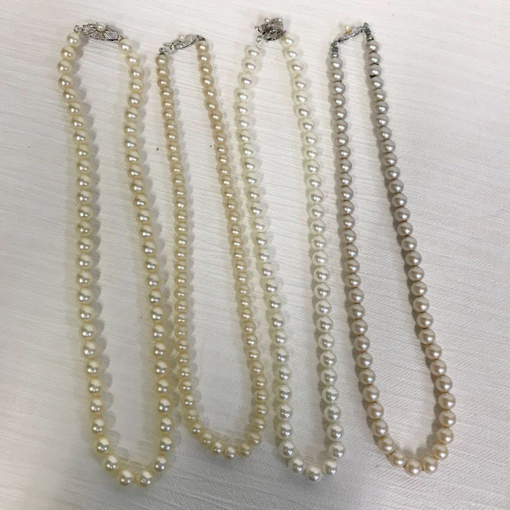 0217D3 まとめ★本真珠 真珠 アクセサリー 11点セット パール TASAKI MIKIMOTO シルバー silver 刻印あり ネックレス ブローチ 他_画像7