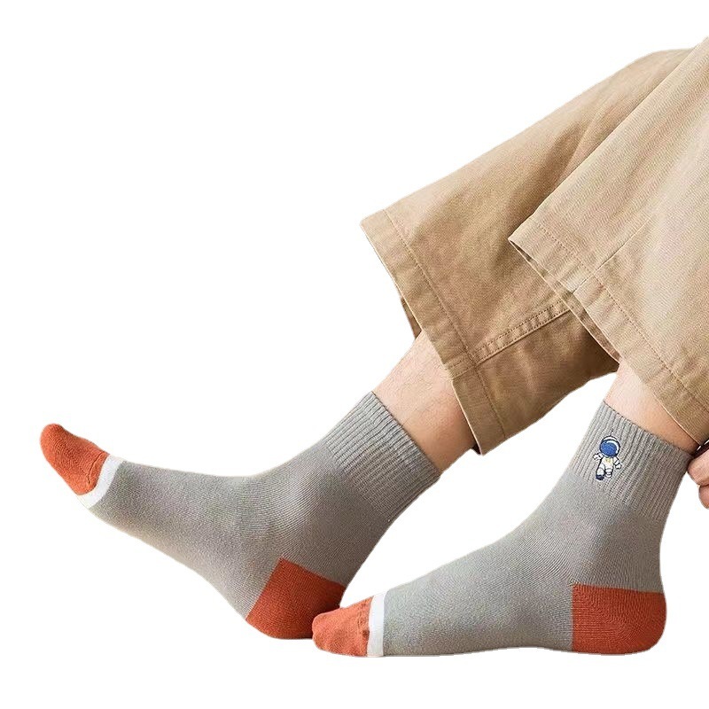 宇宙人柄　蒸れない　メンズソックス socks-m07-c10 スニーカーソックス　ミドル丈　くるぶし靴下 抗菌　吸汗防臭　綿　高品質_画像4