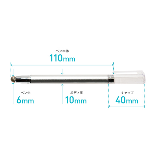 【5個セット】 MCO 先端交換式タッチペン 導電繊維タイプ シルバー STP-L01/SLX5 /l_画像3