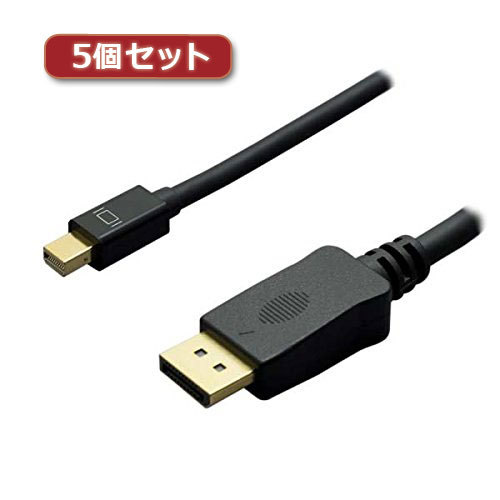 【5個セット】 MCO 4K対応miniDisplayPort-DPケーブル 2m ブラック DPC-4KDP20/BKX5 /l_画像1