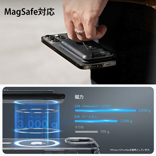 ESR HaloLock Geo MagSafe対応ウォレットスタンド キャラメルブラウン ES26392 /l_画像4