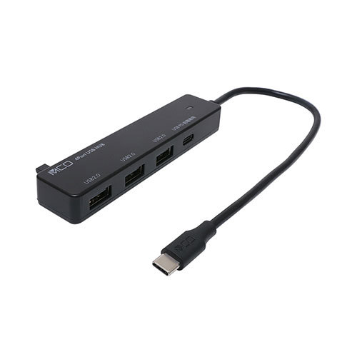 まとめ得 MCO USB PD100W充電対応 USB2.0ハブ ブラック USH-CA20P/BK x [2個] /l_画像1