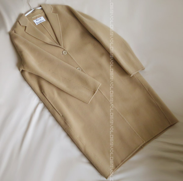 ACNE STUDIOS Acne s Today oz AVALON DOUBLE Avalon wool cashmere oversize Cesta - shift midi coat 34 beige 