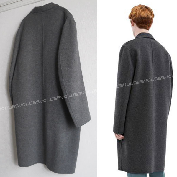ACNE STUDIOS Acne s Today male CHAD tea do double faced wool cashmere oversize middle long Chesterfield coat 46 gray 
