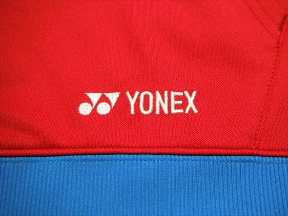 【K41】送料無料★美中古品★YONEX ヨネックス ウォームアップ スウェットパーカー Mサイズ 裏起毛 ロゴプリント バドミントン 部活 練習着_画像6