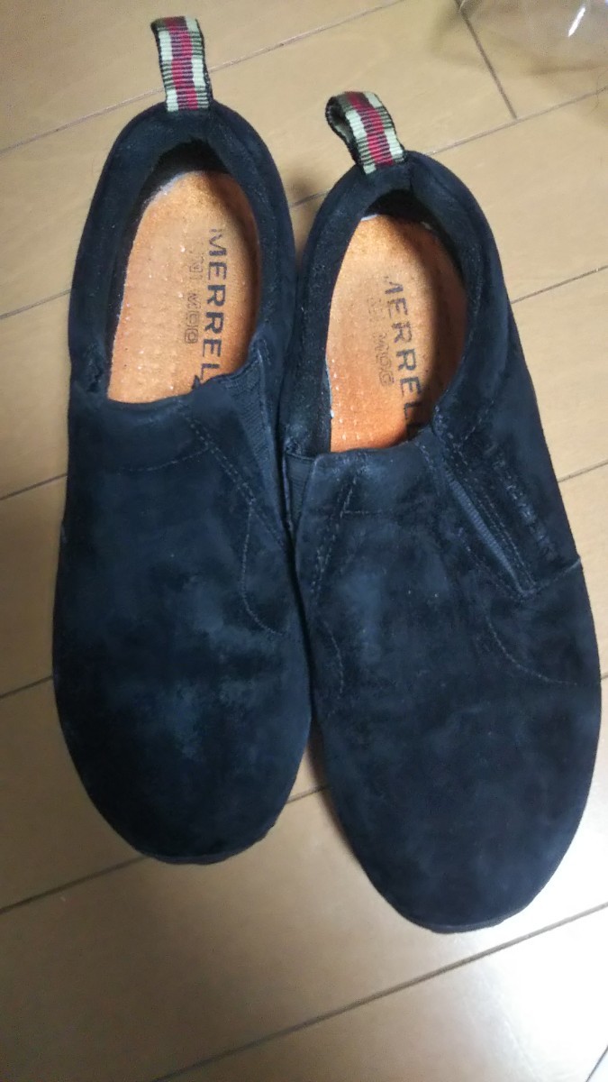 merrell メレル レディース ジャングルモック スェード スリッポン size6/23cm 黒 中古_画像1