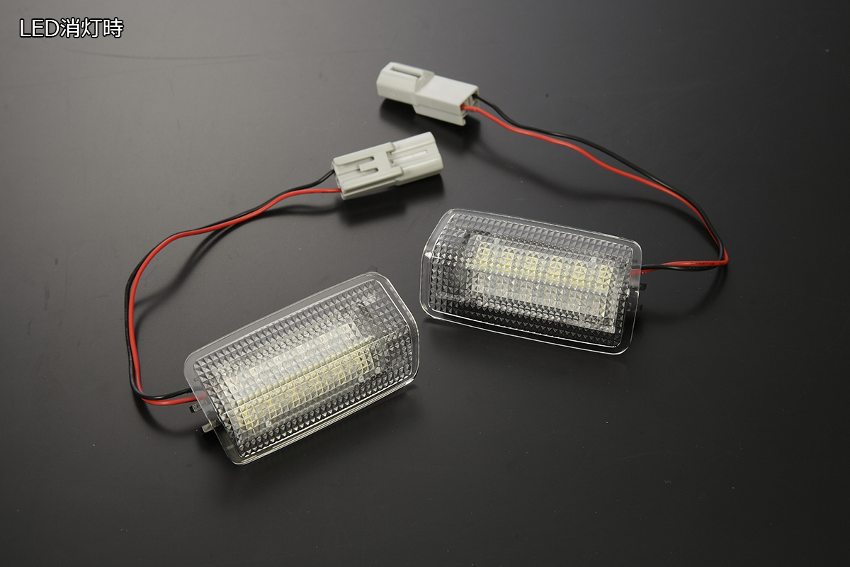 [赤LED点滅] ZVW40/ZVW41 プリウスα 前期/後期 LEDカーテシランプ V2 12LED赤点滅＆12LED白光 検) コーションランプ フットランプの画像2