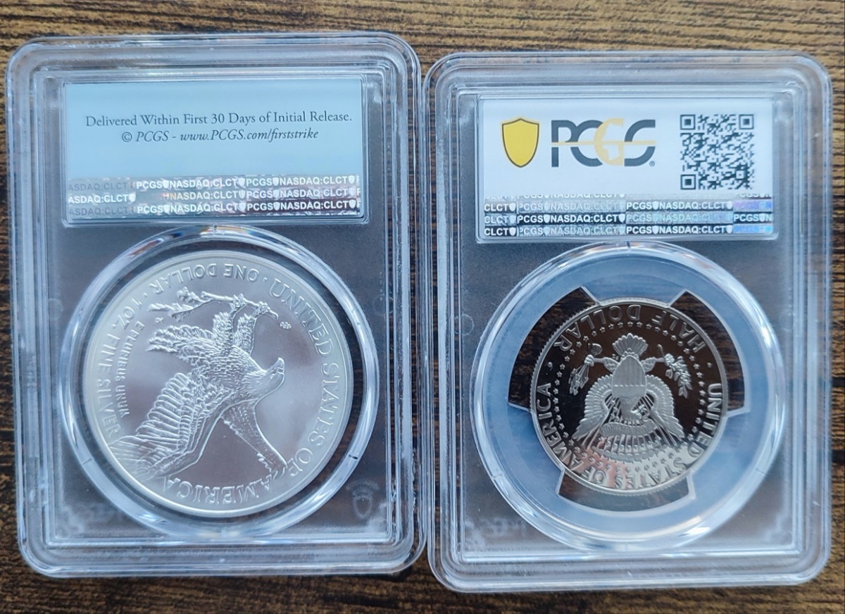 ★PCGS Ms69★2021 アメリカ イーグル銀貨Type2+PCGS 硬貨 アメリカ ケネディハーフダラーの画像2