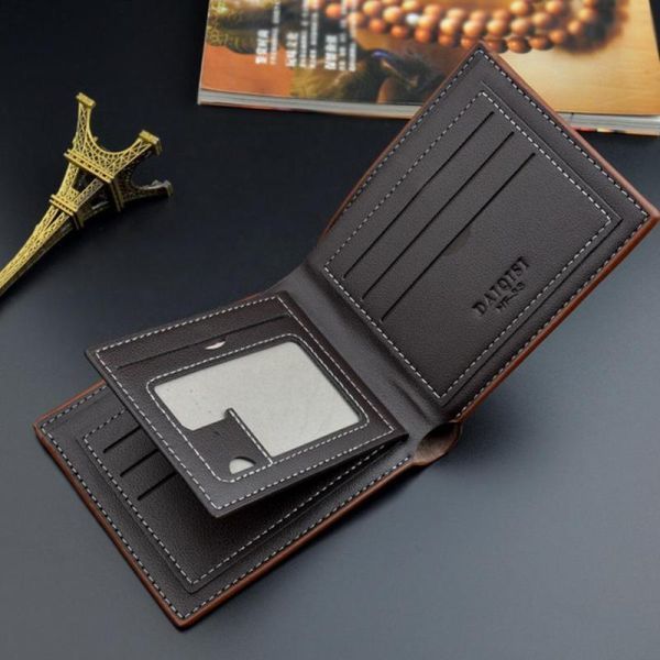 DM032:本革の高級財布デザイナー紳士財布ビジネス男性二つ折り財布コインポケット_画像2