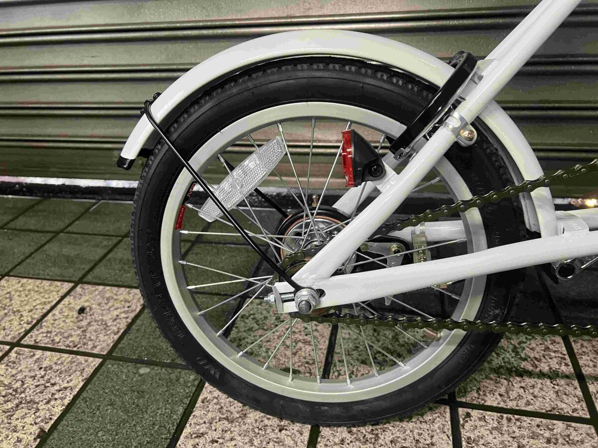 新品☆【CAPTAIN STAG】ミニベロ 折り畳み自転車 小径車 16インチ ホワイト_画像6