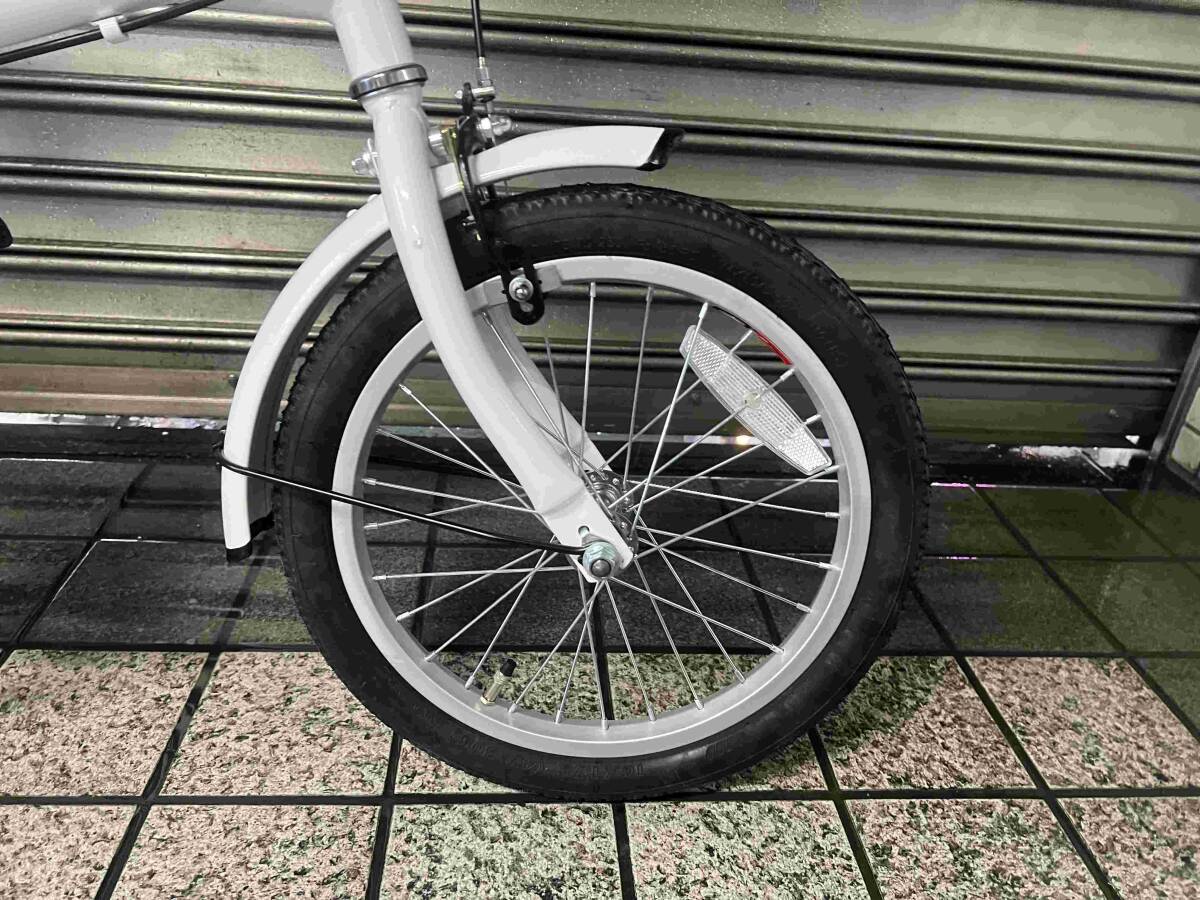 新品☆【CAPTAIN STAG】ミニベロ 折り畳み自転車 小径車 16インチ ホワイト_画像5