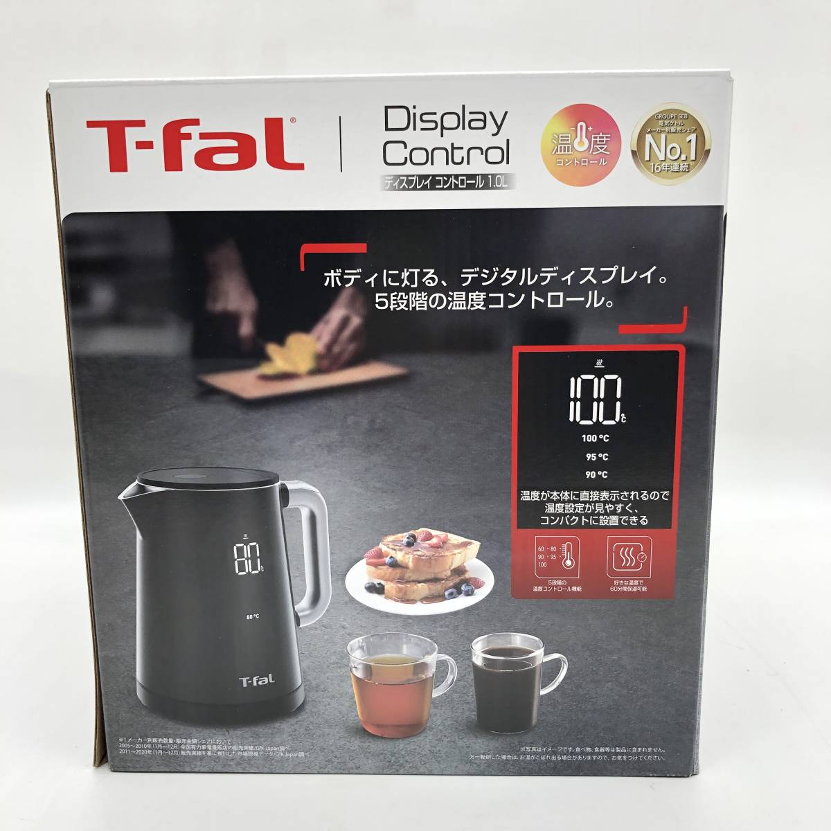 【新品未開封】 ティファール T-fal ディスプレイ コントロール 1L KO8548JP 電気ケトル ポット 5段階 温度調節 保温_画像3