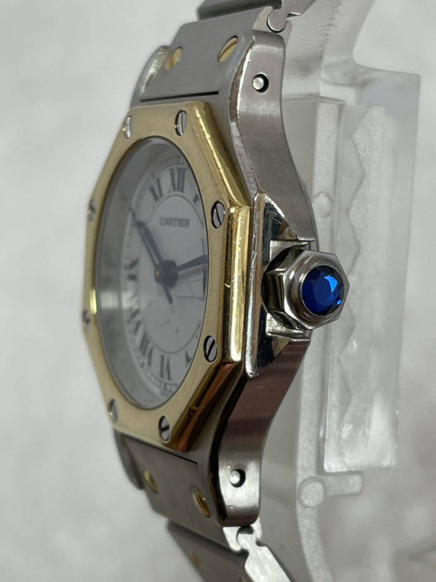 【4】1円〜【稼働品】Cartier カルティエ サントス 187903 W2001683 オクタゴン 自動巻き 保証書 取扱説明書 YG/SS レディース 同梱不可_画像5