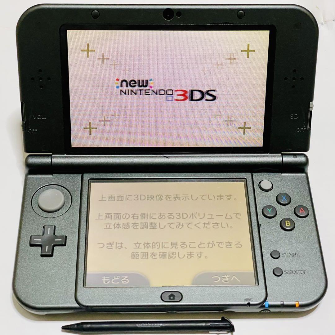 中古 new ニンテンドー 3DSLL メタリックブラック RED-001 黒 タッチペン付 動作確認 現状品 任天堂 Nintendo  n3ds-056