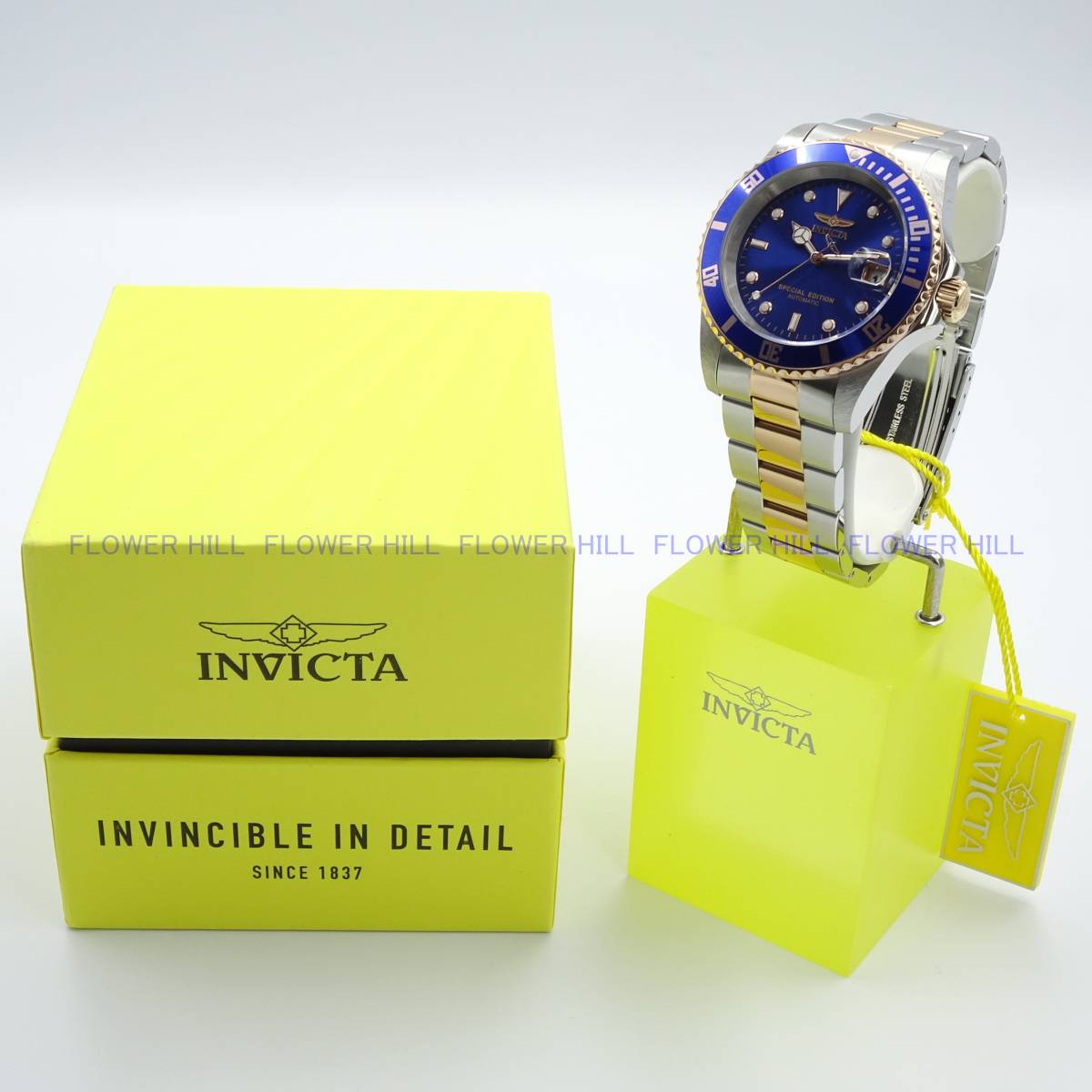 【新品・送料無料】インビクタ INVICTA 腕時計 メンズ 自動巻き カレンダー ブルー・ローズゴールド PRO DIVER 30600 メタルバンド_画像10