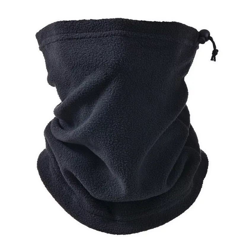 [ free shipping ] multifunction fleece neck warmer black new goods unused { face mask / head wear / neck warmer }