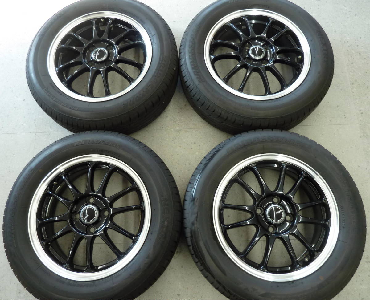 ●●2402-93 ピア PIAA MOTORISMO TS-6 5.5J +45 PCD100 ネクストリー 185/65R15 バリ山 美品！ アクア ノート フリード デミオ MINI ミニ_画像1