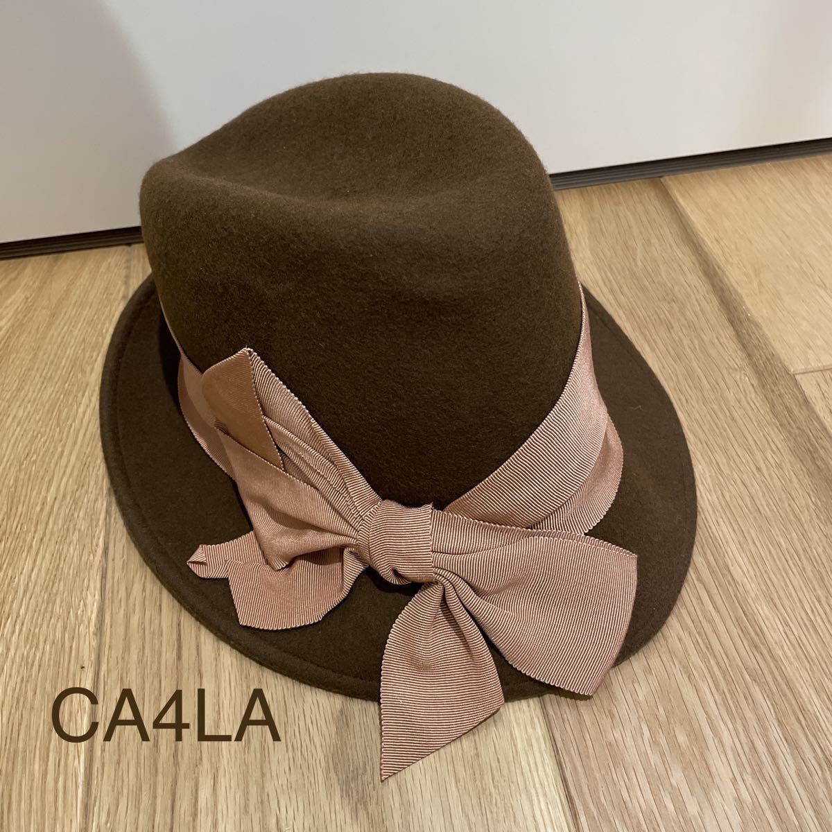 美品　CA4LA カシラ　ハット　秋冬　 フェルト ブラウン