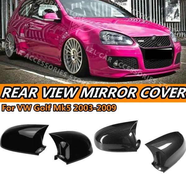 [ free shipping ] door mirror cover left right pair black VW Golf mk5 GTI R32 2003-2009 rear mirror 