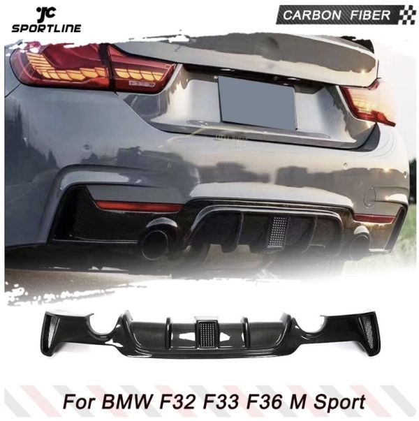 【送料無料】 リアバンパー ディフューザー カーボン LED BMW 4シリーズ F32 F33 F36 Mスポーツ 2012-2020 リア スポイラー カナード_画像2