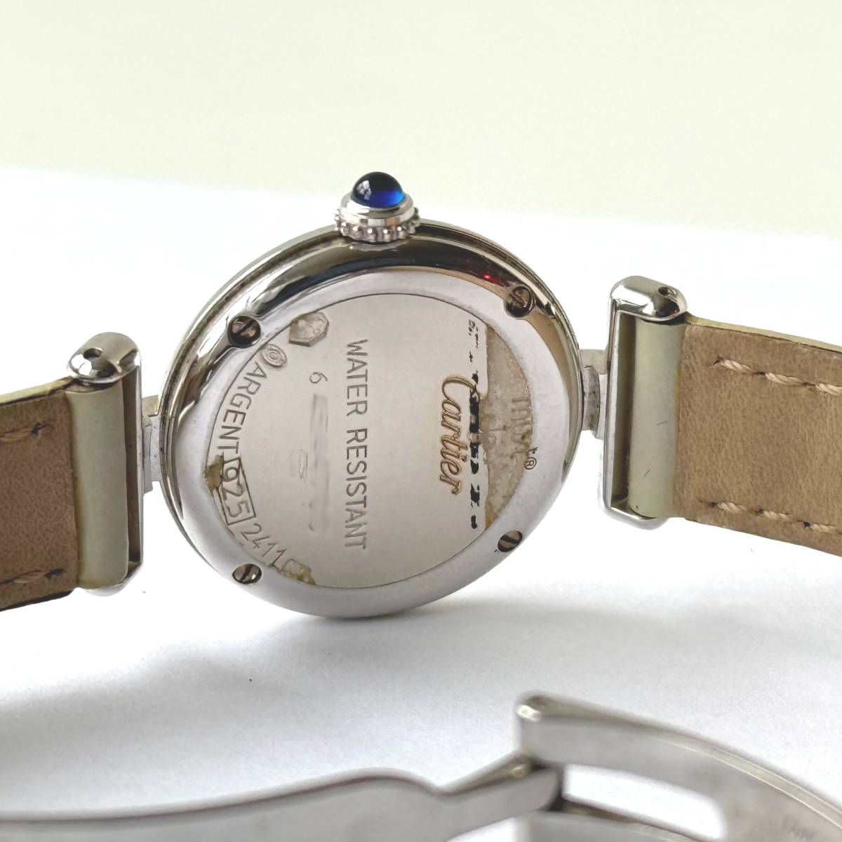 ◆ カルティエ Cartier マストコリゼ クォーツ 腕時計 2411 不動品 純正ブレス 白文字盤 シルバー925 レディース ウォッチ_画像3