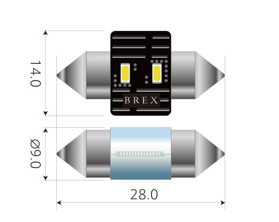 BREX(ブレックス) BLUE LINE LEDスティックフェストンバルブ T10/28 対応車種：輸入車全般 ［BBC511］_画像2