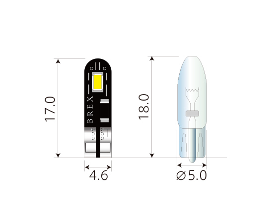 BREX(ブレックス) BLUE LINE LEDスティックウェッジバルブ T5 対応車種：輸入車全般 ［BBC523］_画像2