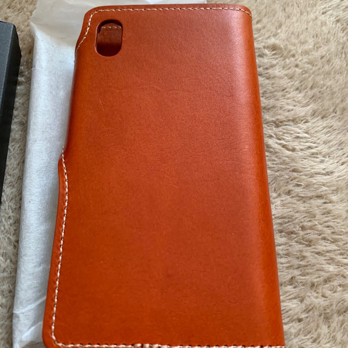 602t1627☆ Native Creation] iPhone Xr ケース 9色 全機種 スマホケース 手帳型 本革 栃木レザー 日本製 (iPhoneXr, ORANGE)の画像4