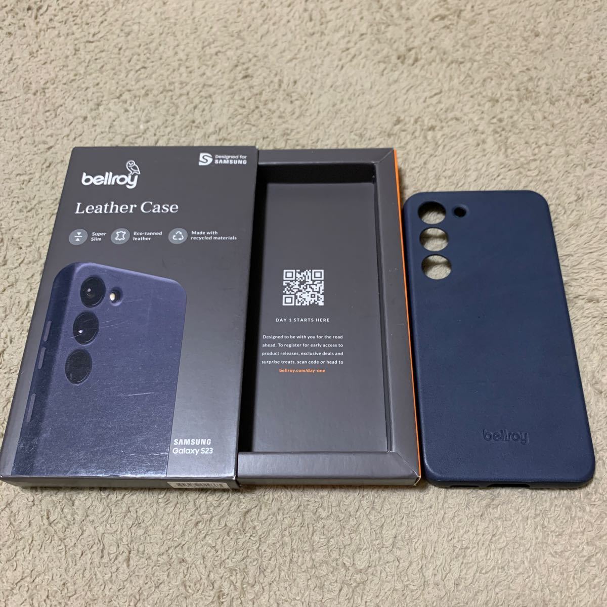 602t2505☆ Bellroy Leather Case for S23 Plus - BlueSteel_画像1