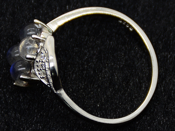 天然石『ブラックラブラドライト＆レインボーラブラドライト』シンプルデザインブレスレット　癒しの石　素敵な指輪プレゼント付きお買い得_こちら素敵なリングをおまけにお付けします