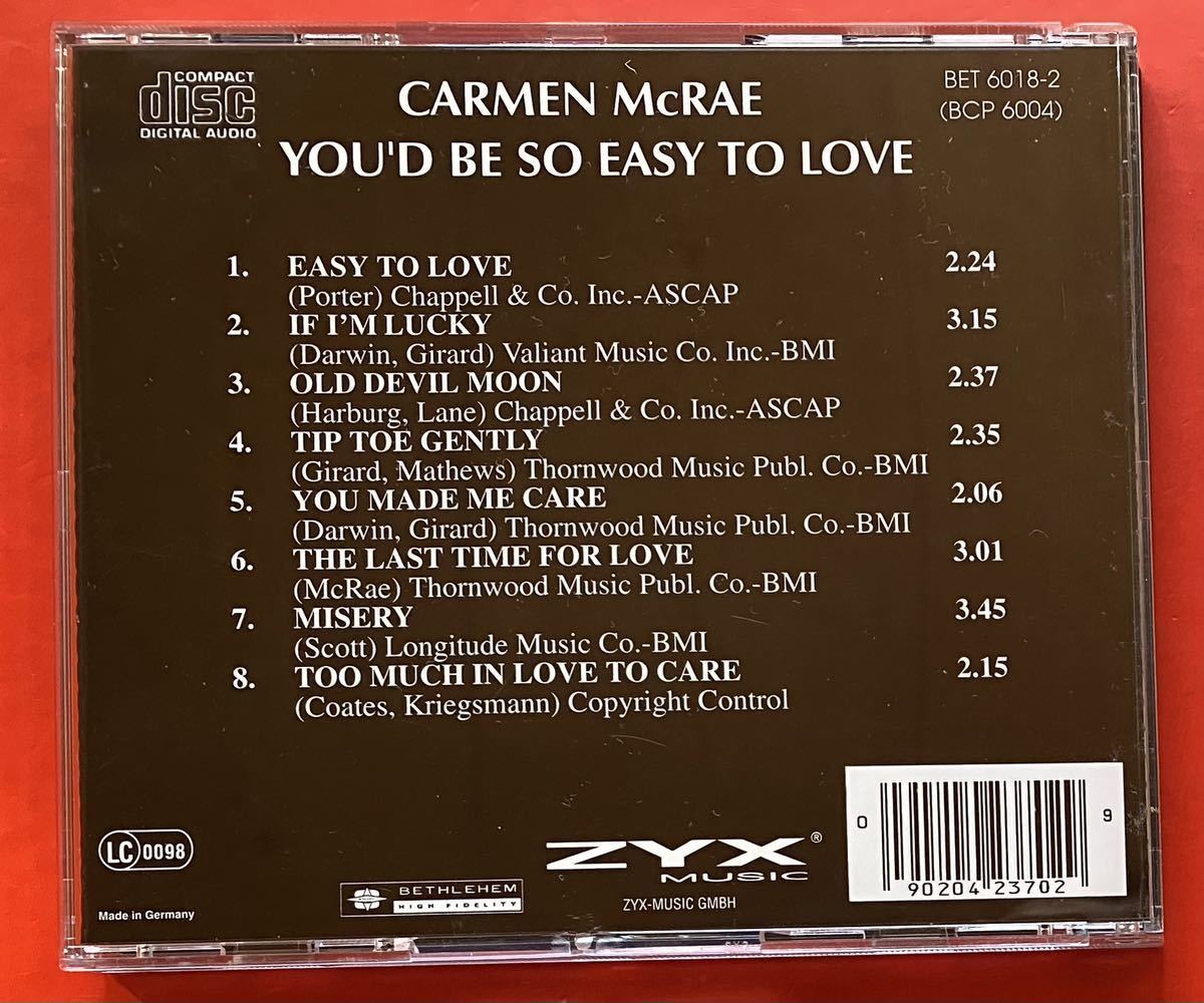 【CD】「THE BEST OF CARMEN McRAE THE BETHLEHEM YEARS」カーメン・マクレエ 輸入盤 [07090209]_画像2