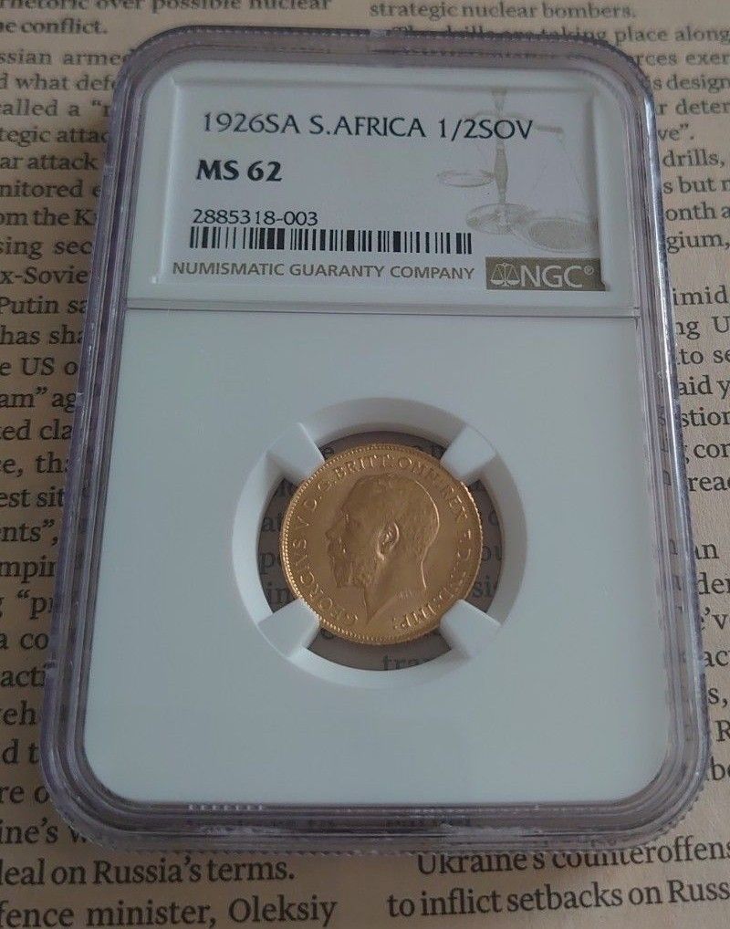 1926年 南アフリカ ソブリン金貨 ジョージ5世 NGC MS62