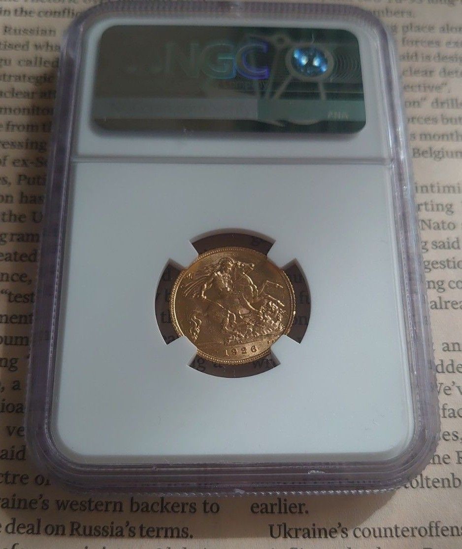 1926年 南アフリカ ソブリン金貨 ジョージ5世 NGC MS62