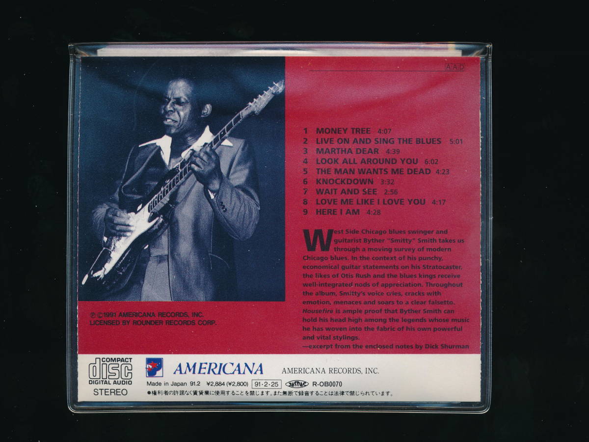 ☆BYTHER SMITH☆HOUSEFIRE☆1992年帯付日本盤☆BULLSEYE / AMERICANA 28C-8021(J)☆_画像3