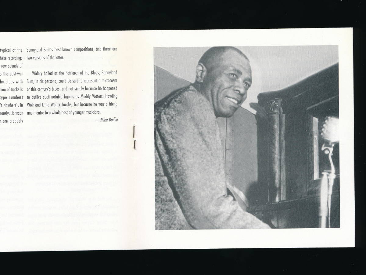 ☆SUNNYLAND SLIM☆PATRIARCH OF THE BLUES☆1995年輸入盤☆OPAL RECORDS / BLUE MOON OCD 110☆_画像6