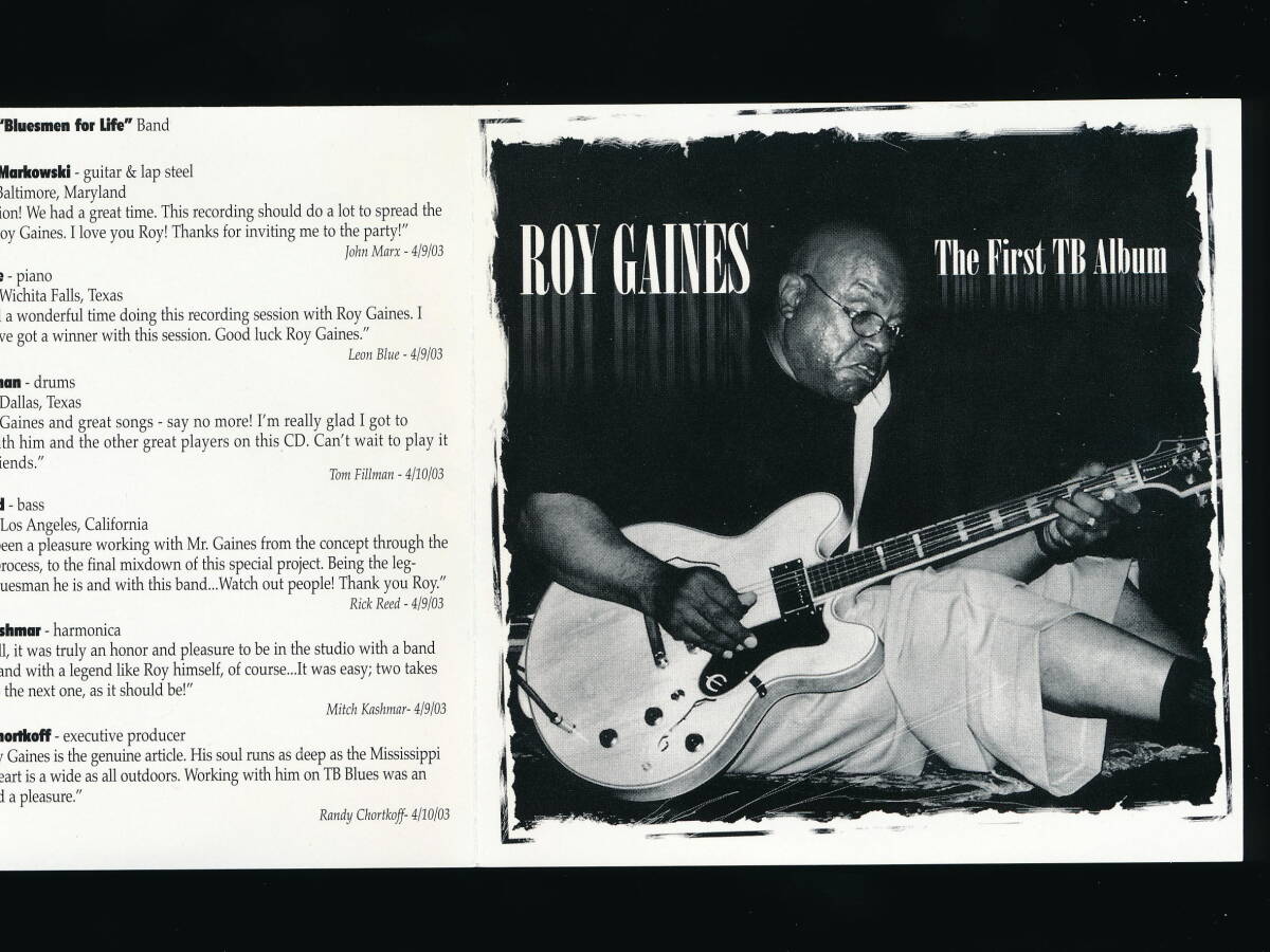 ☆ROY GAINES☆THE FIRST TB ALBUM☆2003年輸入盤☆BLACK GOLD RECORDS / DELTA GROOVE PRODUCTIONS☆