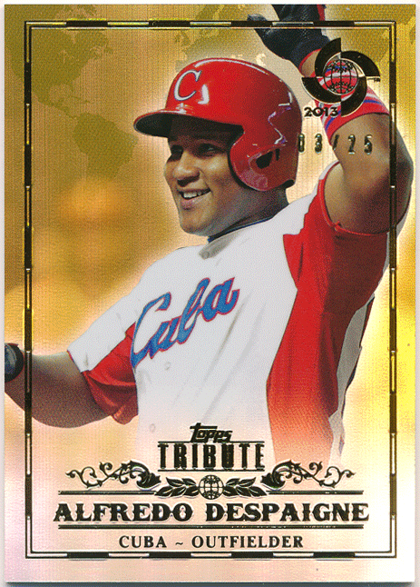 アルフレド・デスパイネ MLB 2013 Topps Tribute WBC World Baseball Classic Gold Refractor 25枚限定 ソフトバンク Alfredo Despaigne_画像1