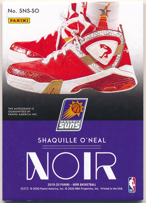Shaquille O'Neal NBA 2019-20 Panini Noir Sneaker Spotlight Auto 49枚限定 スニーカースポットライトオート シャキール・オニール_画像2