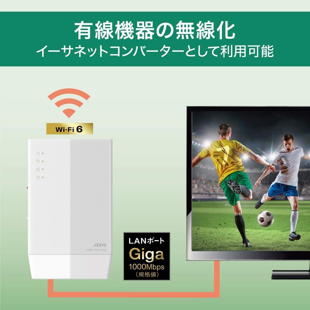 ●送料無料●美品 【BUFFALO　Wi-Fi 6 対応　中継器】 コンセント直挿しモデル　無線LAN中継機　WEX-1800AX4　WiFi6（11ax)_画像8